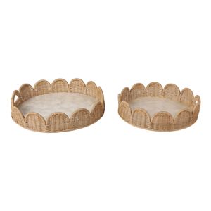 ETHANHOLM SET OF 2 IVORY TRAY 5 (IN) 4