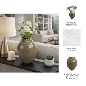 BROGANFORD BROWN VASE 11 (IN) 10