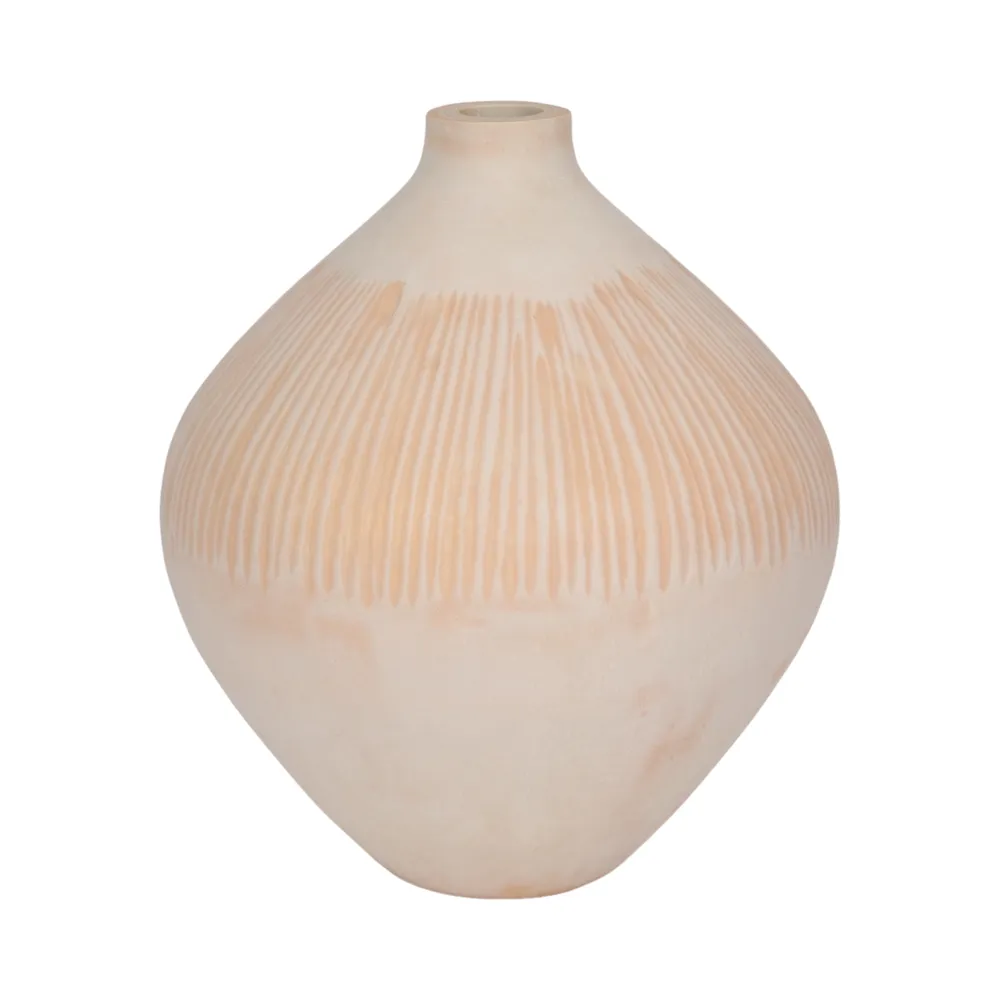 DRAKE IVORY GLASS VASE 14 (IN)