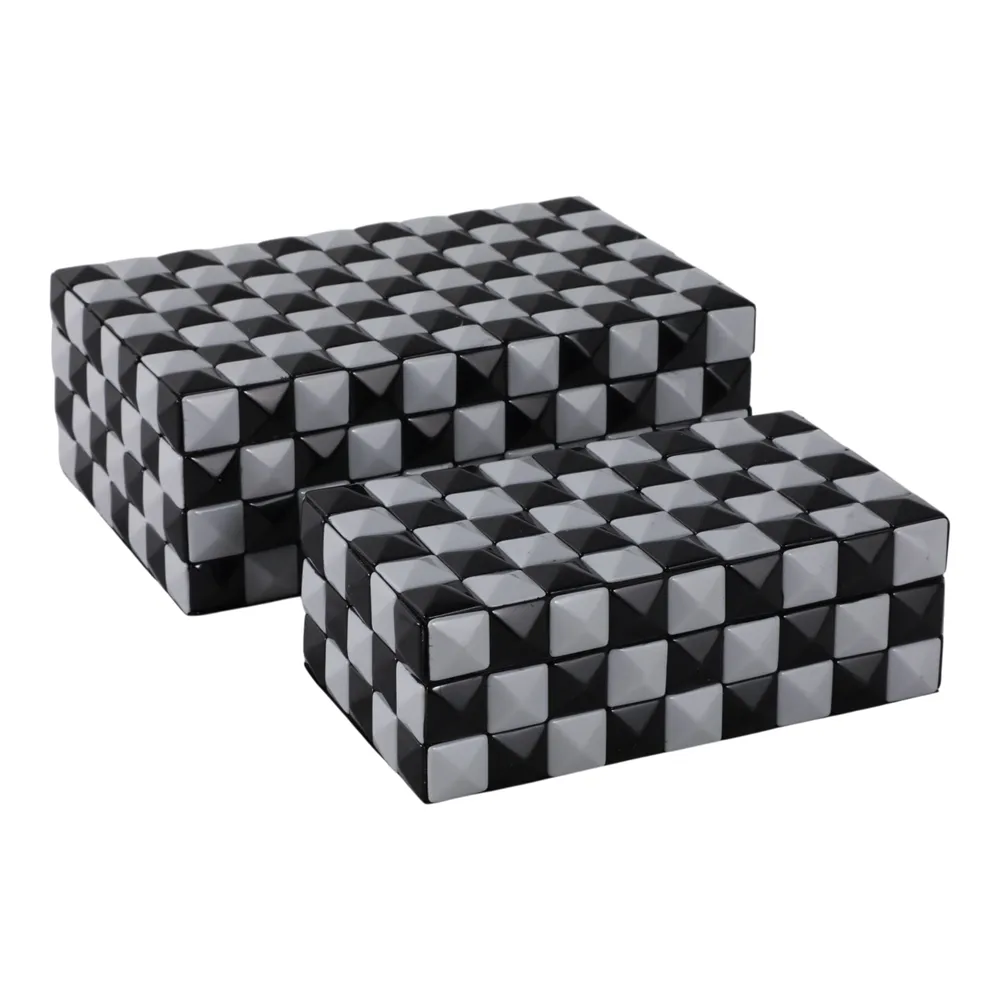 HARRISRIDGE SET OF 2 BLACK BOXES 5 (IN)