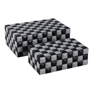HARRISRIDGE SET OF 2 BLACK BOXES 5 (IN) 1