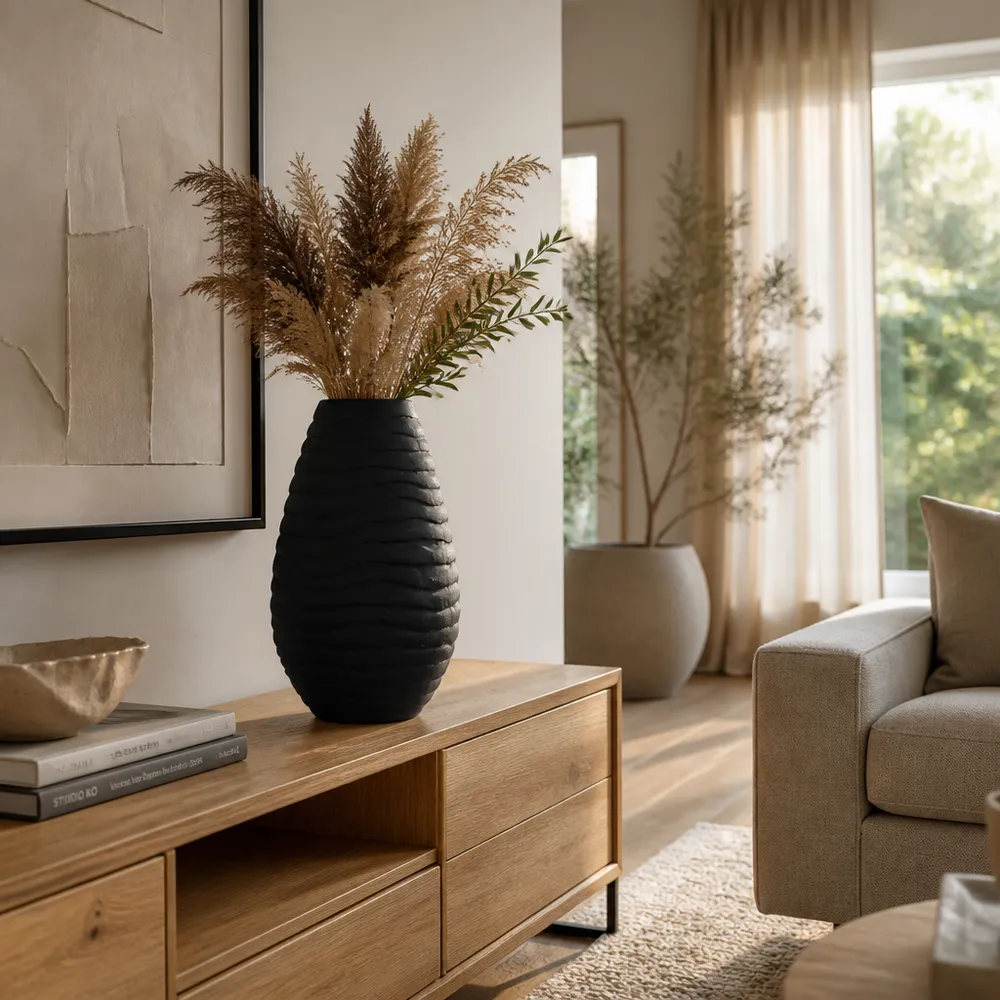 HAVENOAK BLACK VASE 18 (IN)