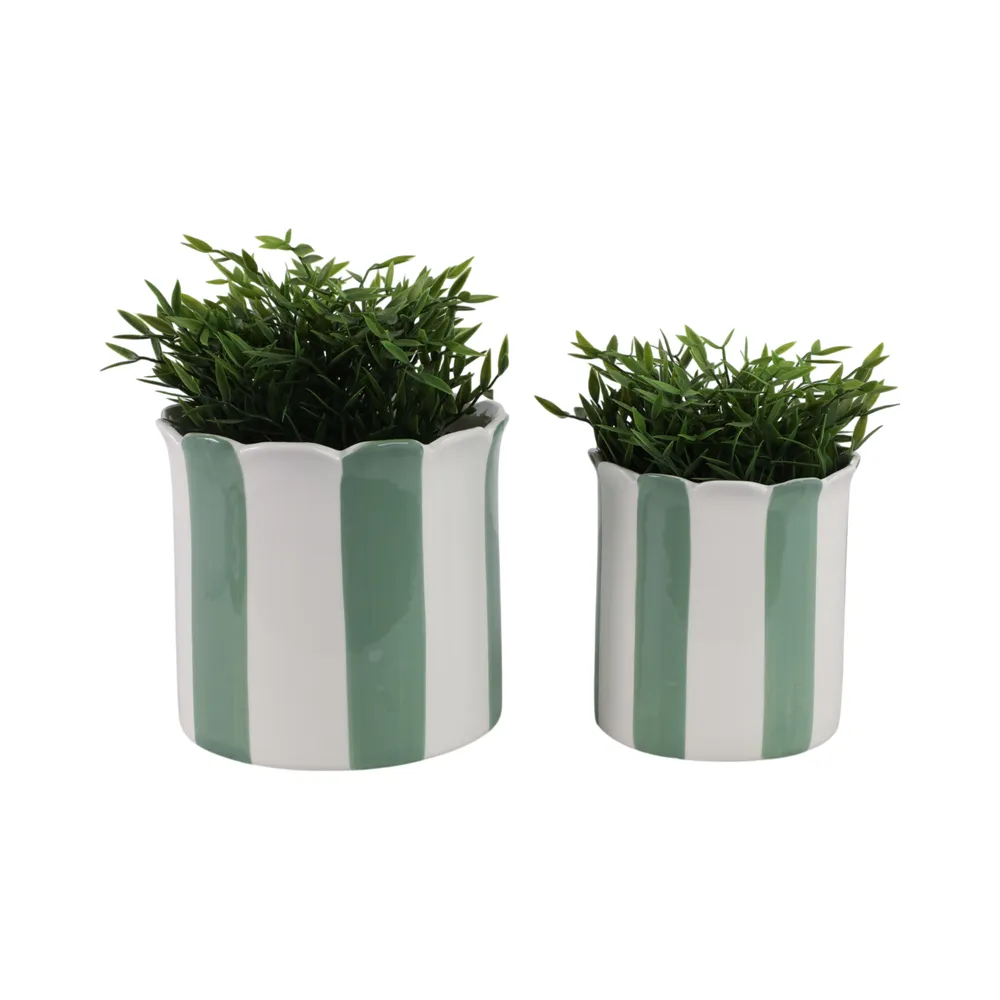 RAFESHAW SET OF 2 GREEN PLANTER 7 (IN)