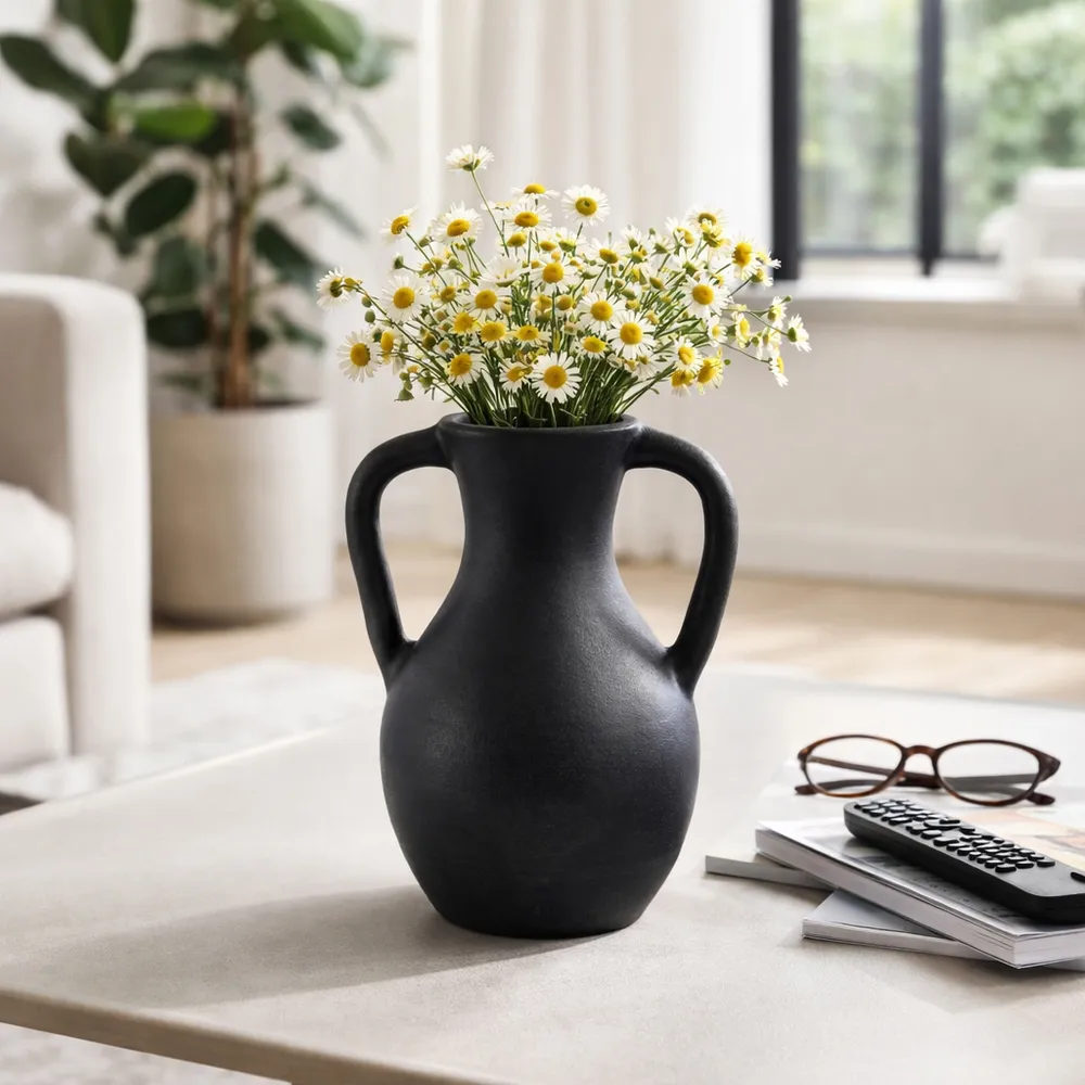 SHERMANCLIFF BLACK VASE 12 (IN)