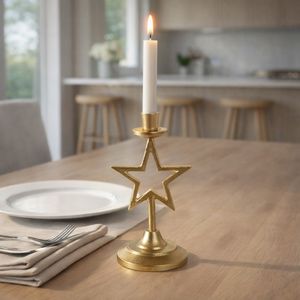 BRICEHAVEN GOLD CANDLE HOLDER 9 (IN) 13