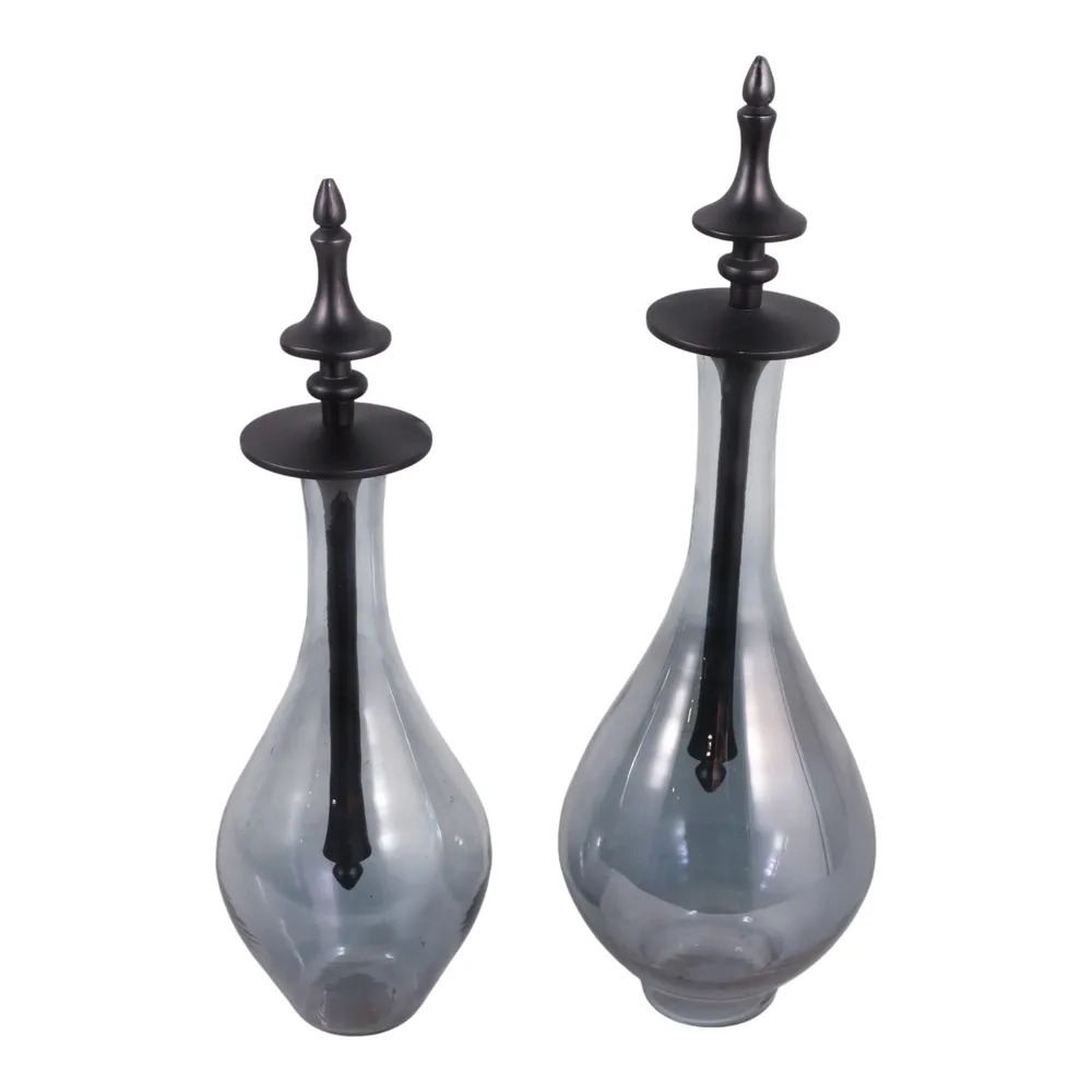 RUBYLAND SET OF 2 GRAY JARS 18 (IN)