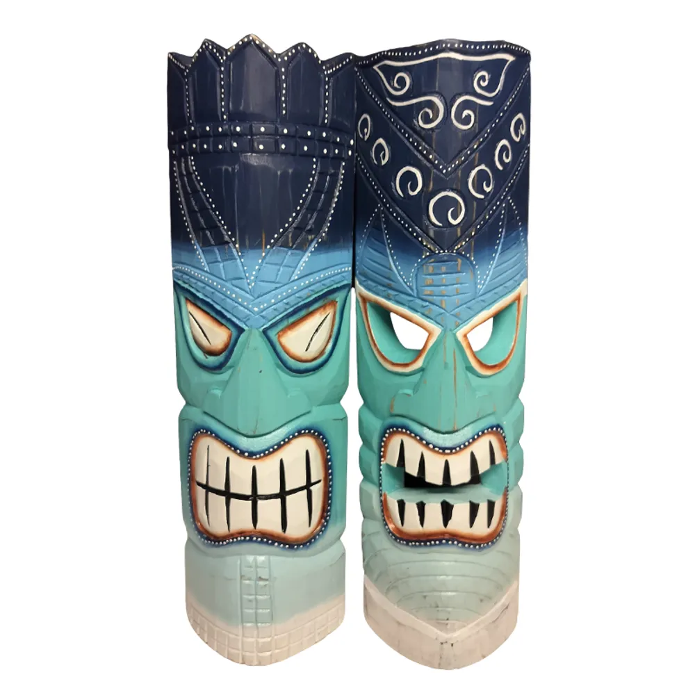 20" BLUE TIKI MASK 2-ASST
