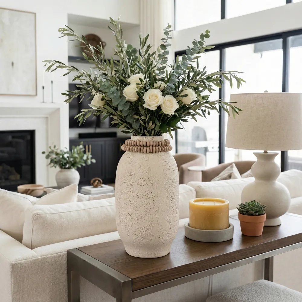 GLASTON IVORY VASE 16 (IN)