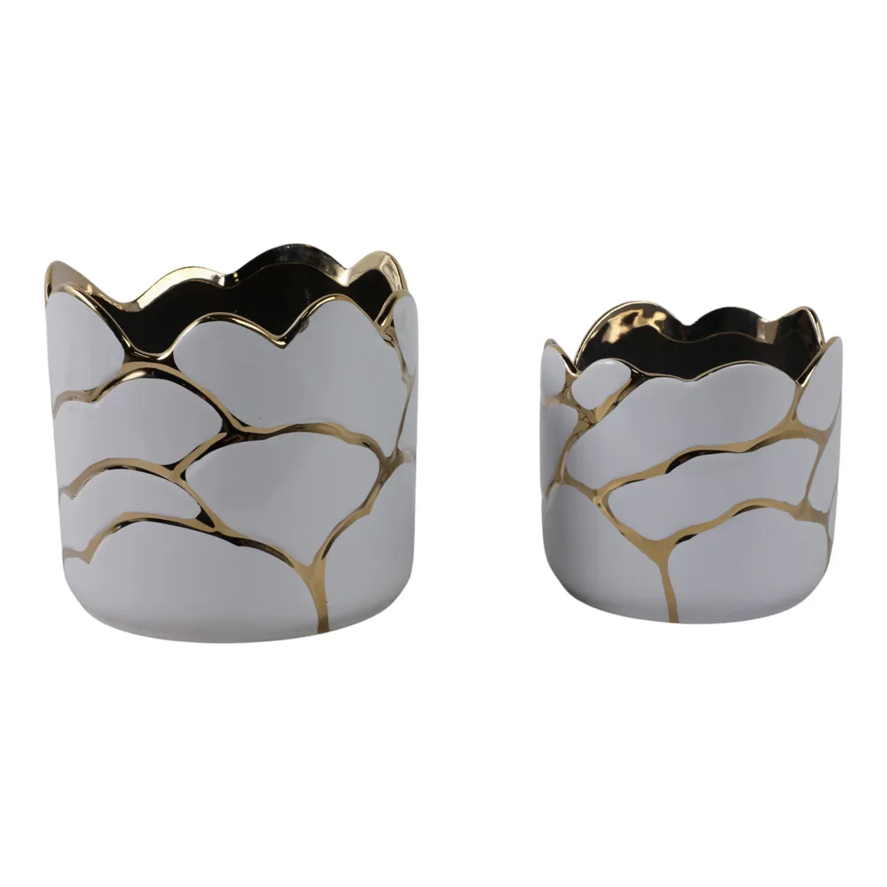 BRIGHTONROSE SET OF 2 WHITE PLANTER 7 (IN)