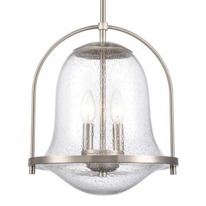 Connection 12'' Wide 2-Light Pendant - Satin Nickel 4