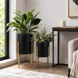 HAYFORDTON SET OF 2 BLACK PLANTER 23 (IN) 12
