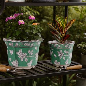 AIDENRIDGE SET OF 2 GREEN PLANTER 10 (IN) 12