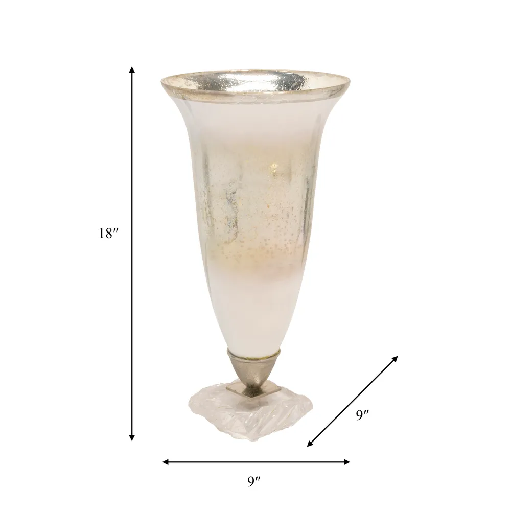 DAMIENVIEW SILVER GLASS VASE 18 (IN)