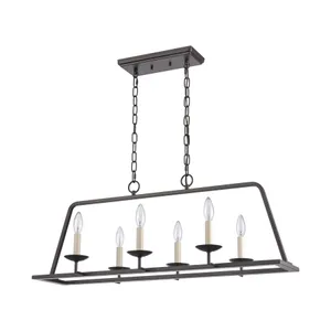 Joanie 34″ Wide 6-Light Linear Chandelier - Old Bronze 6