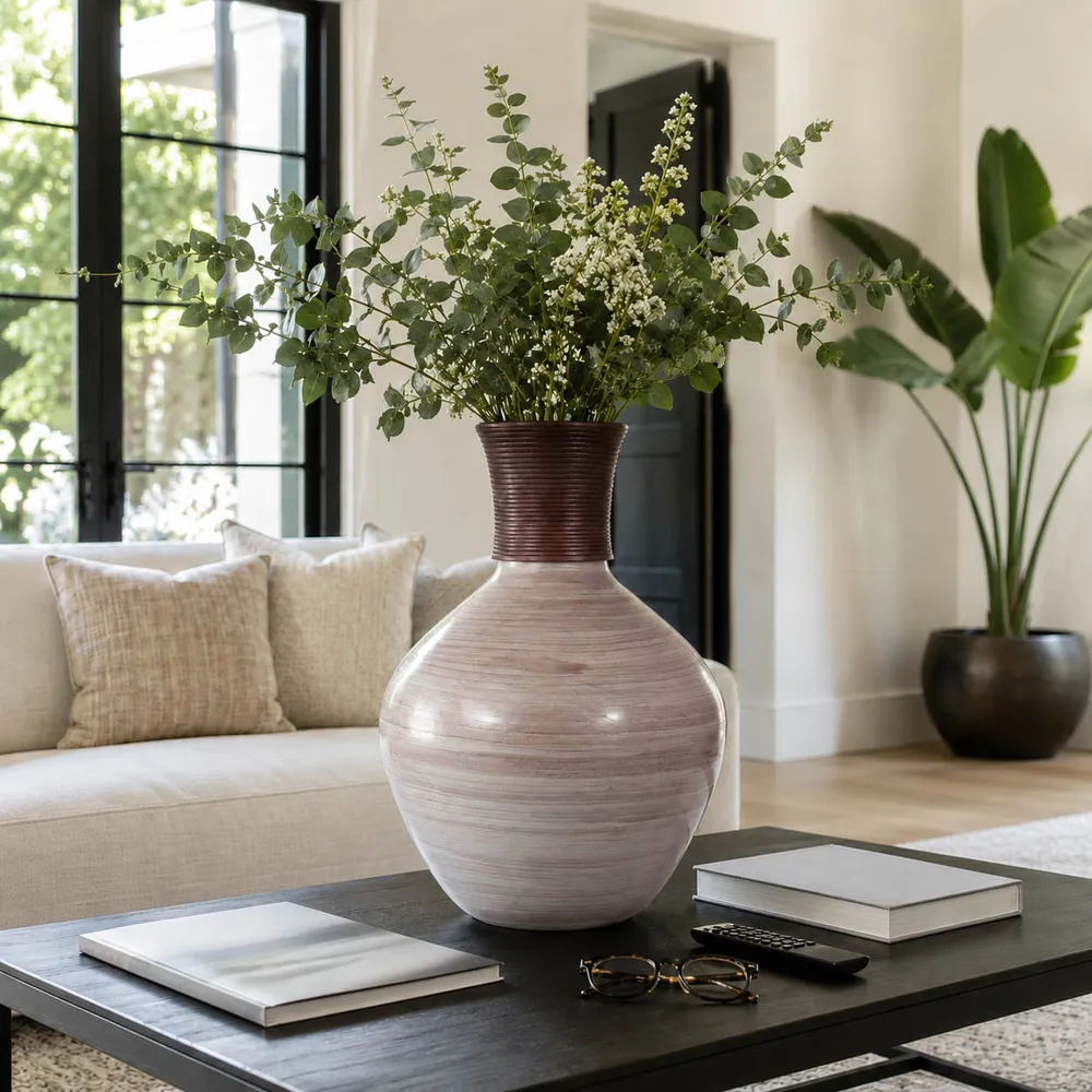 IRVINGLAND BROWN GLASS VASE 22 (IN)