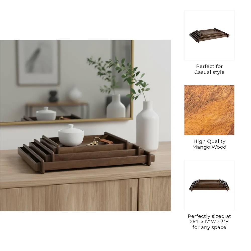GIFFORDHOLM SET OF 3 BROWN TRAY 3 (IN)