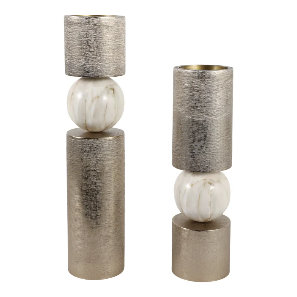 HALDENMILL SET OF 2 GOLD CANDLE HOLDER 18 (IN)