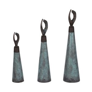 SLATERPORT SET OF 3 GREEN VASES 23 (IN) 4