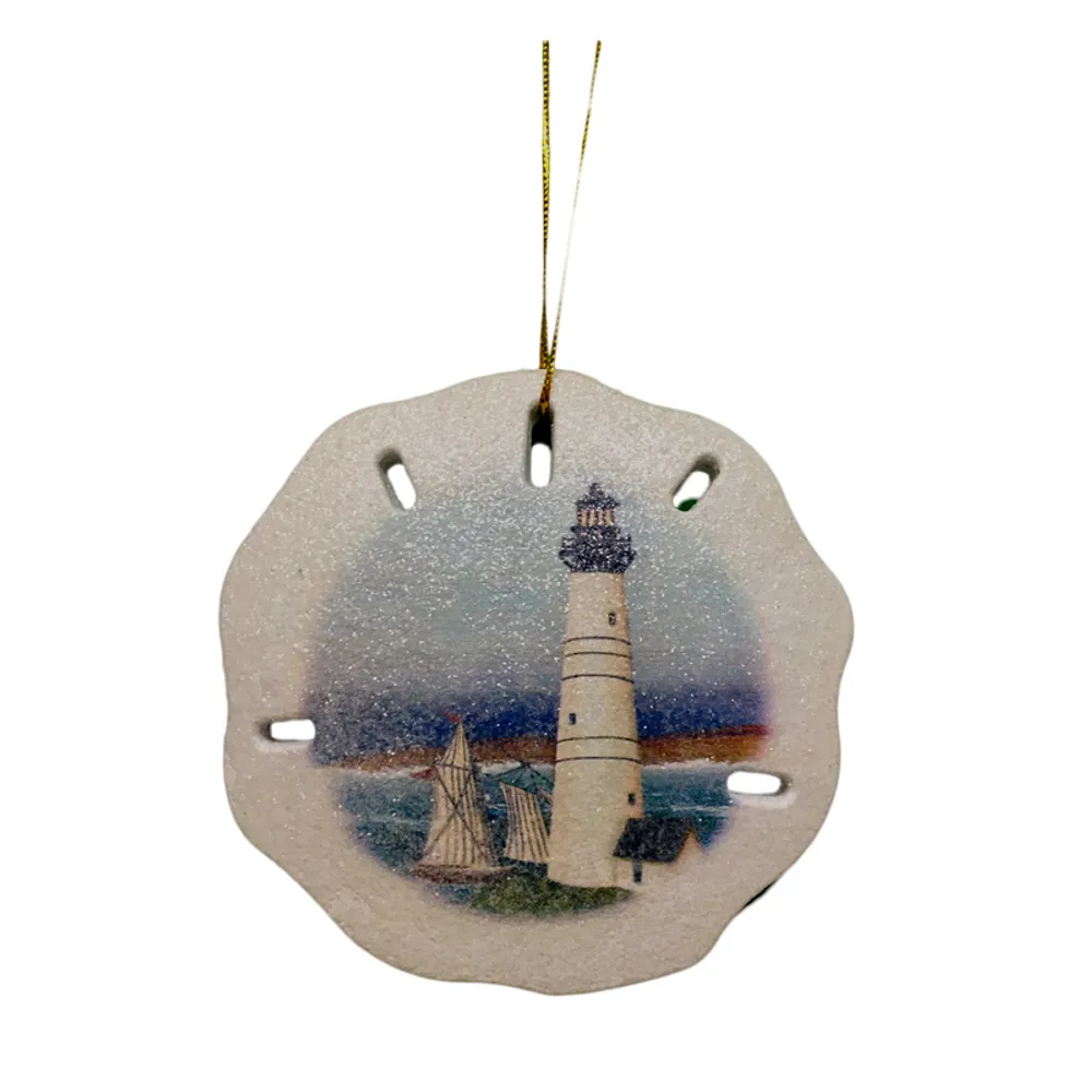 3-3/4" LIGHTHOUSE SAND DOLLAR CHRISTMAS