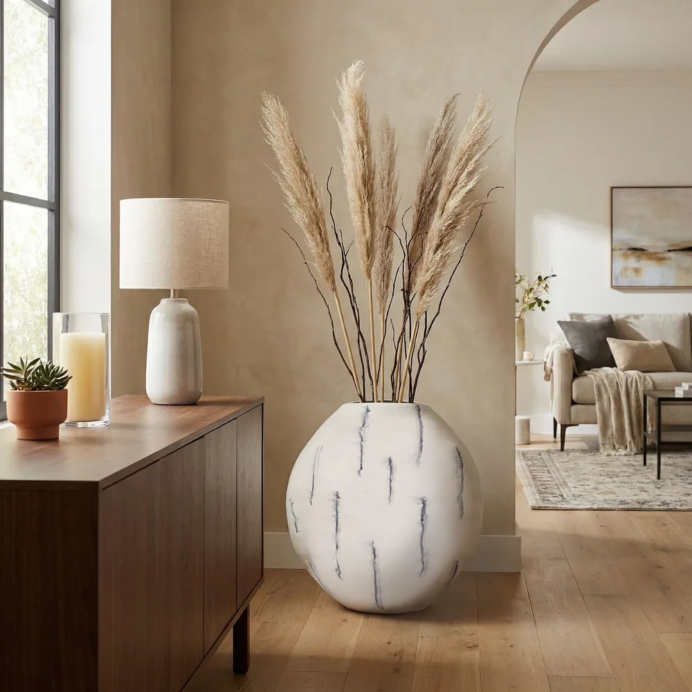 GORTONHAM WHITE VASE 33 (IN)