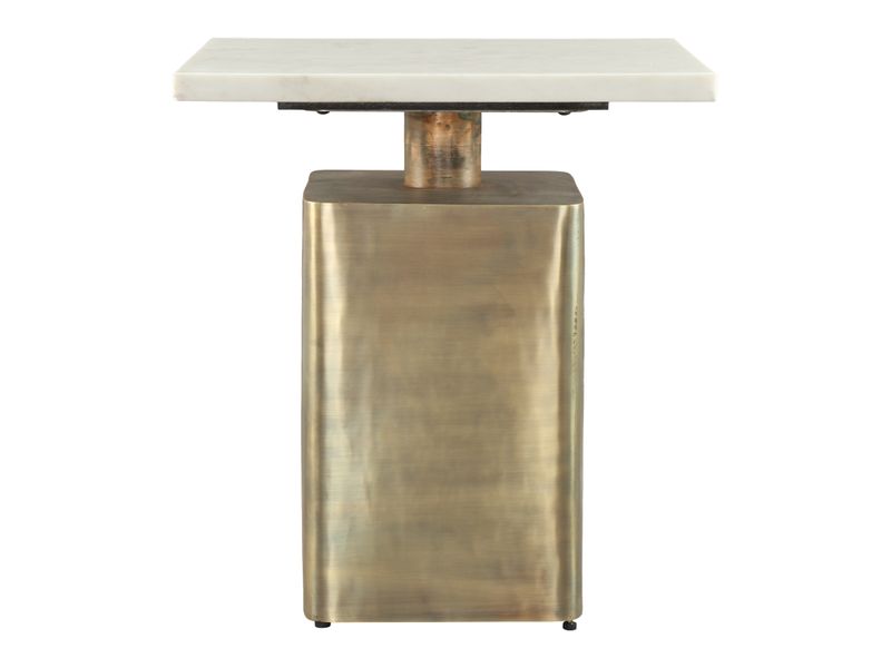 Nyra Side Table White & Brass 4