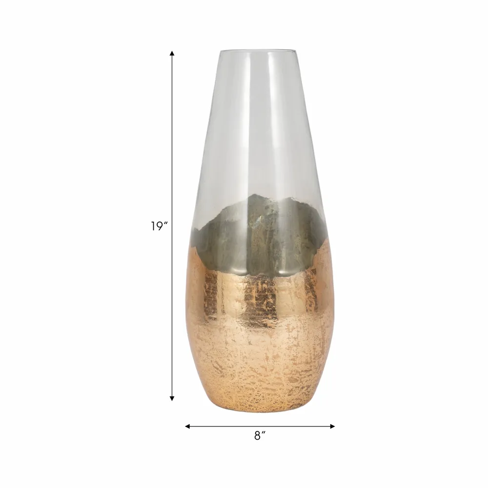 REEDMORE CLEAR GLASS VASE 19 (IN)