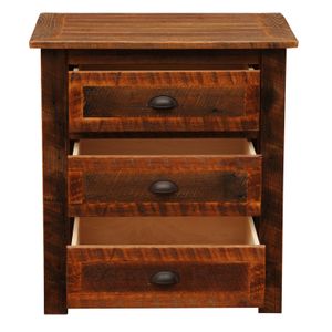 Barnwood XL Three Drawer Nightstand 5