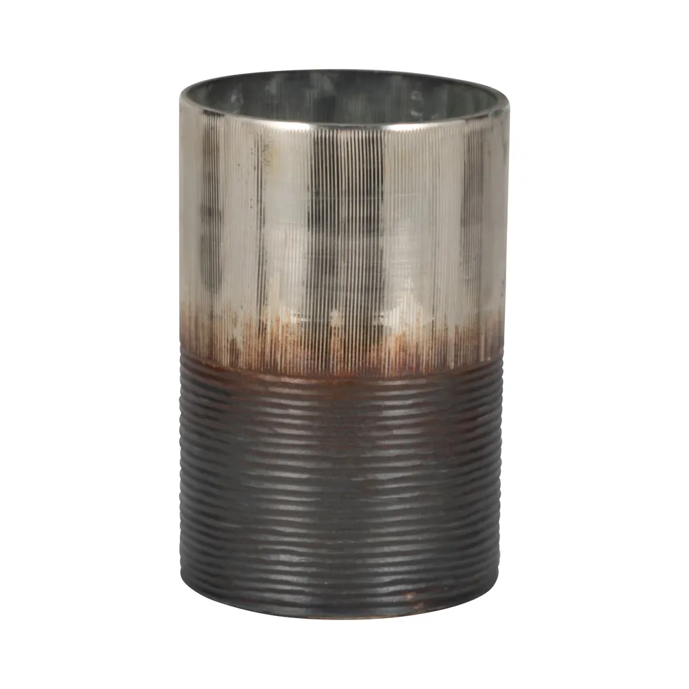 ARLOROSE SILVER GLASS VASE 9 (IN)