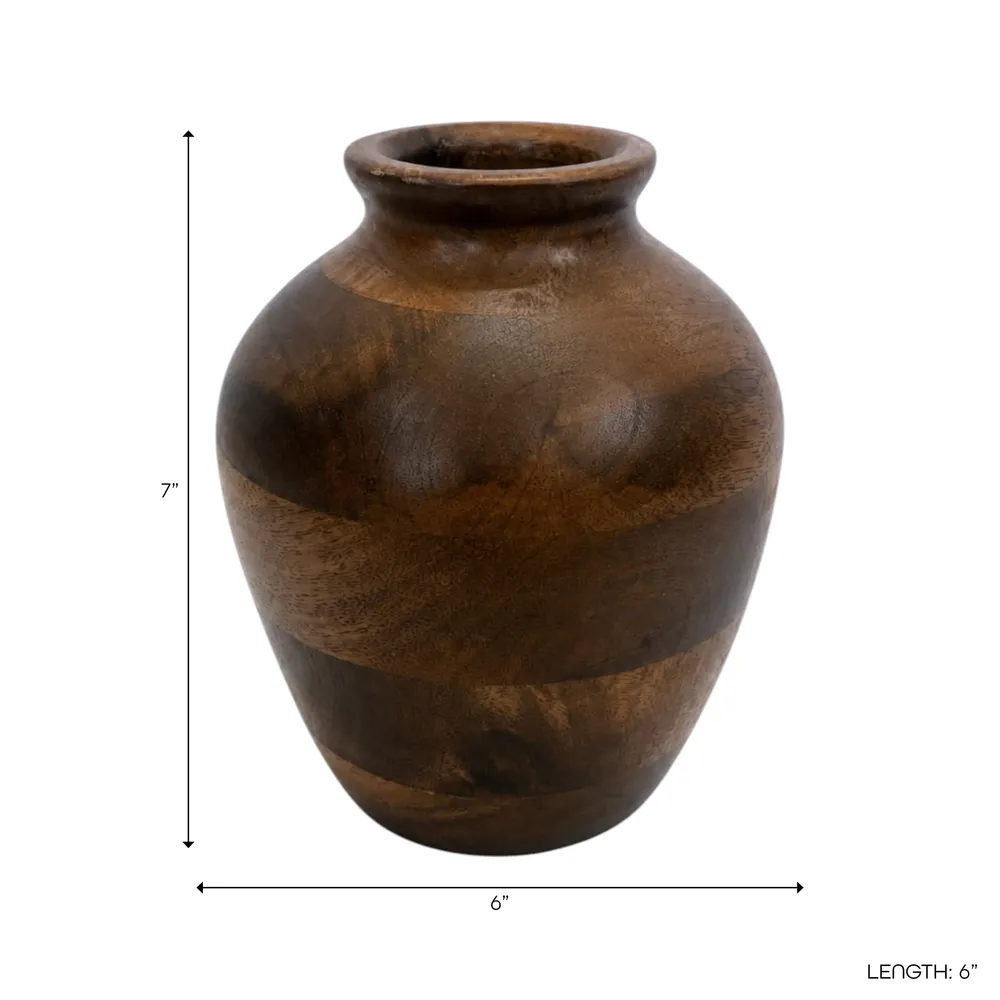 BELDENOAK BROWN VASE 6 (IN)