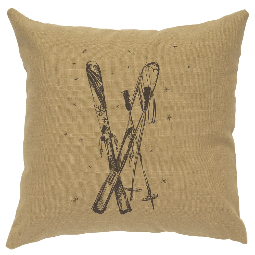 Image Pillow - Ski's - Linen Straw