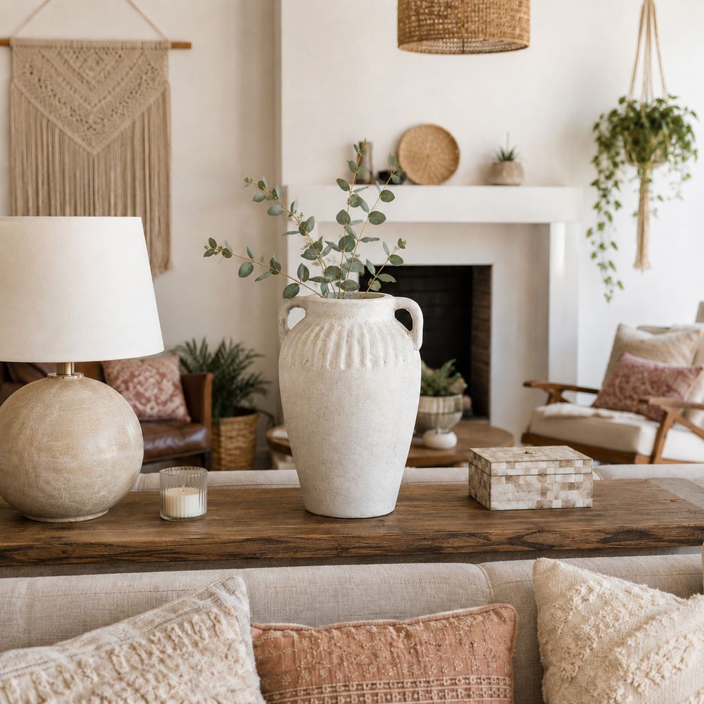 WOODSONHAVEN WHITE VASE 18 (IN)