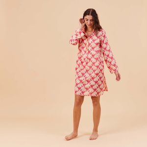 Elephants Pink Cotton Night Shirt 5