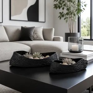 HARTONMILL SET OF 2 BLACK BOWLS 6 (IN) 11