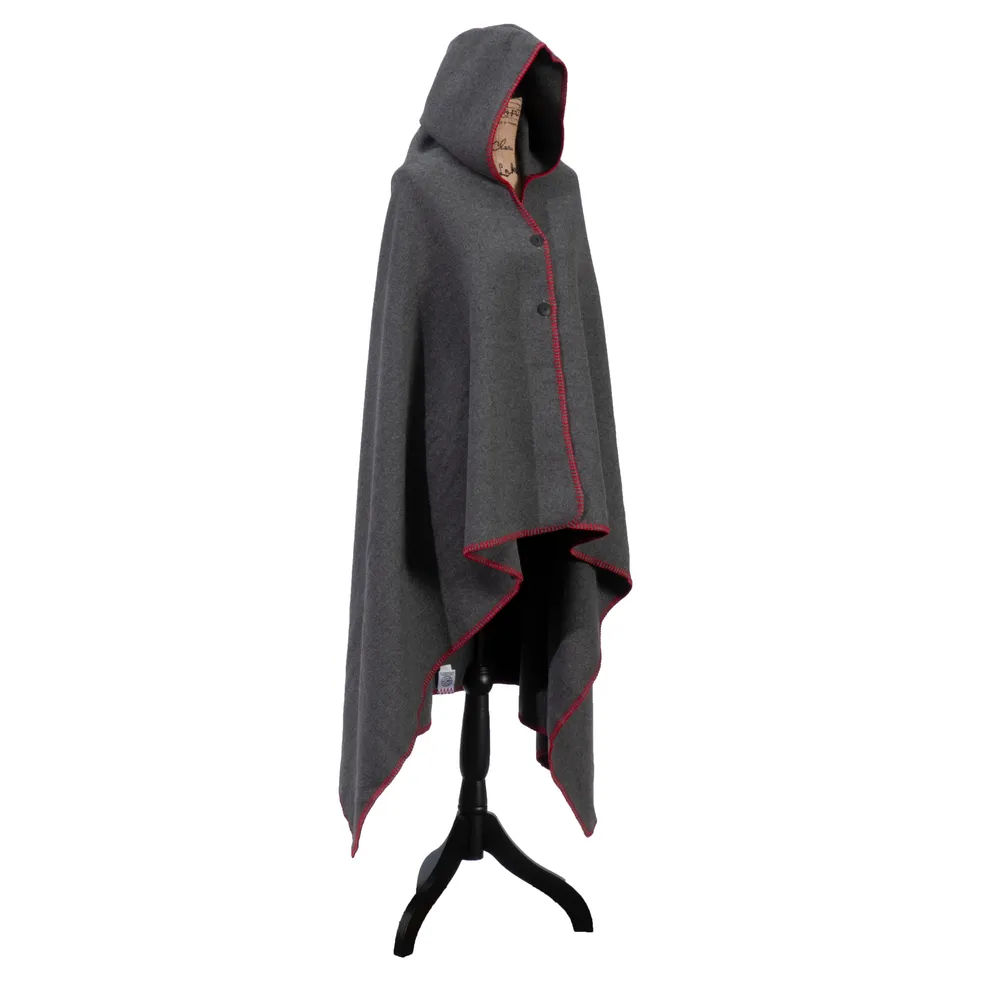 Solid Greystone (Red) - Hooded Throw - 72x48