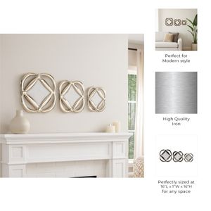 BONDSHAW SET OF 3 GOLD METAL WALL 16 (IN) 9