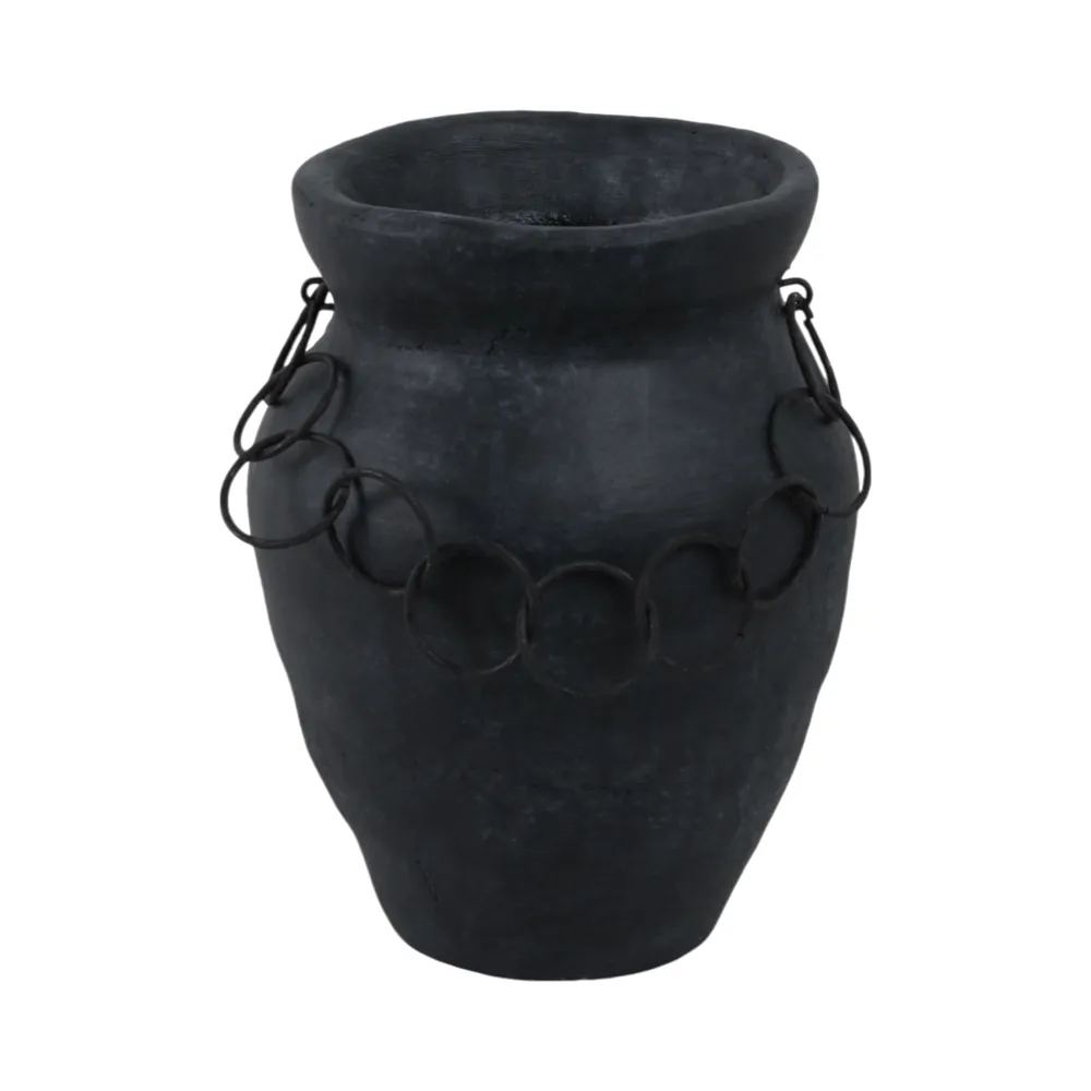 TILTONBEACH BLACK VASE 10 (IN)