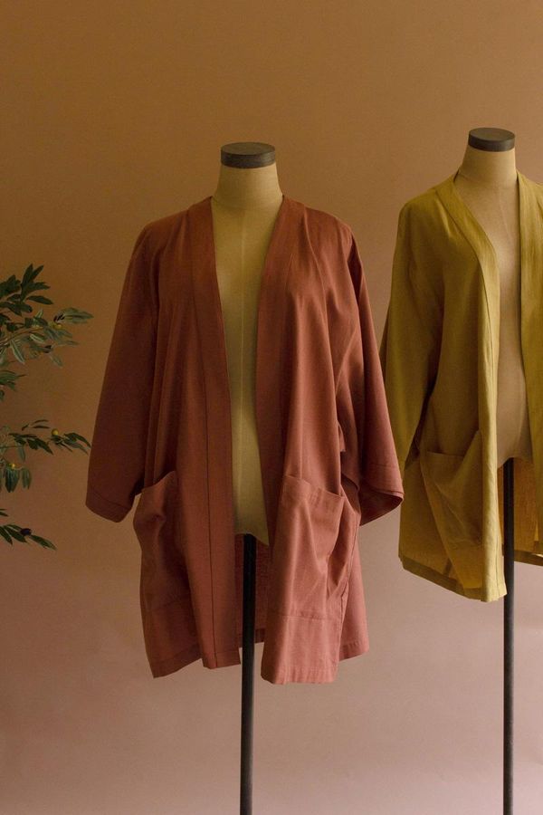 Short Kimono with Front Pockets - Sienna