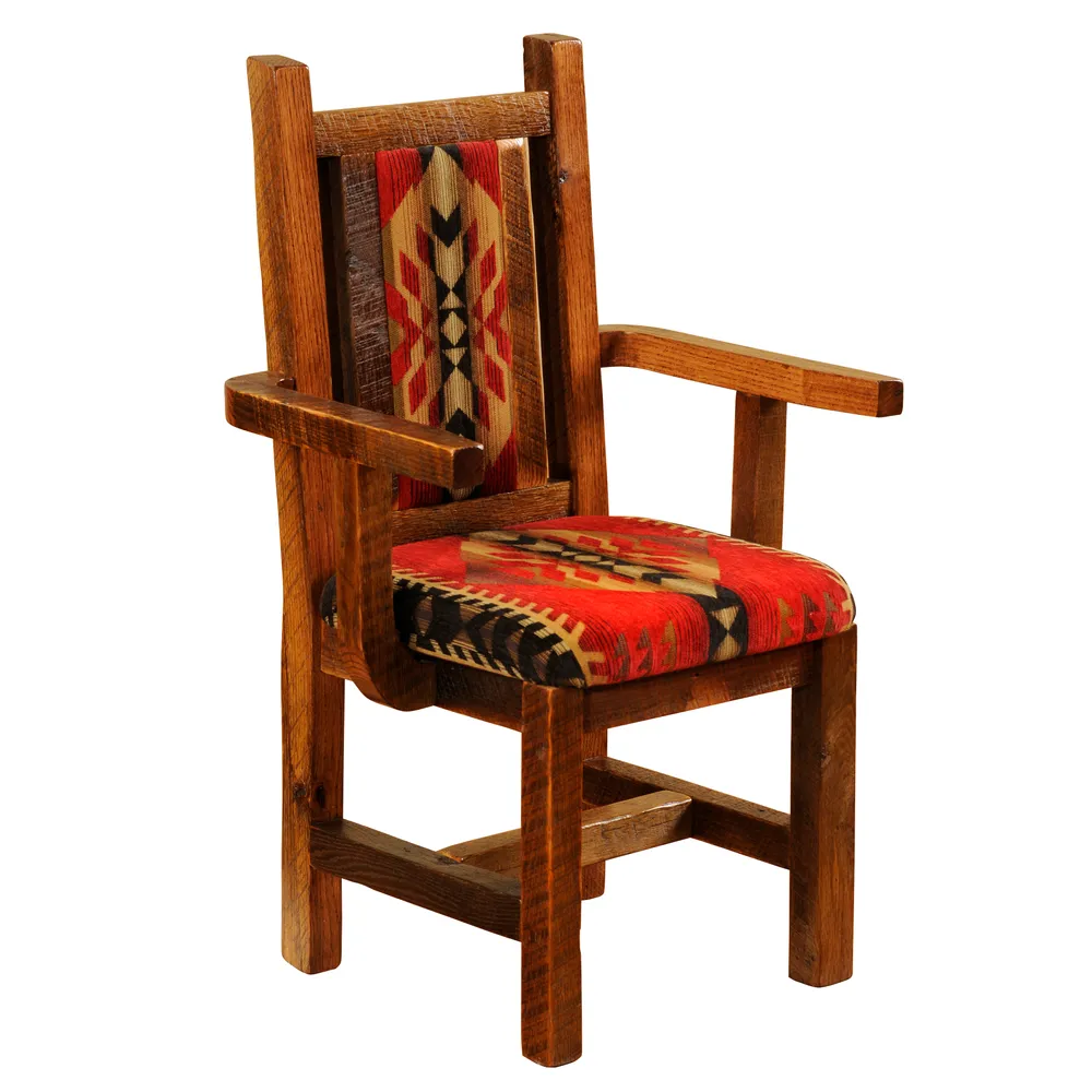 Barnwood Artisan Upholstered Arm Chair - 
Customer's Own Material