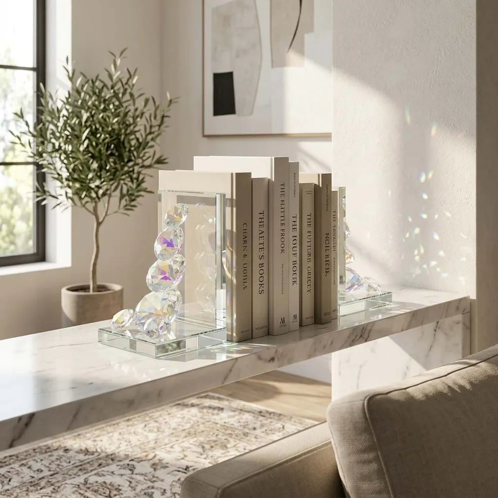 GARLANDGROVE SET OF 2 CLEAR BOOKENDS 7 (IN)