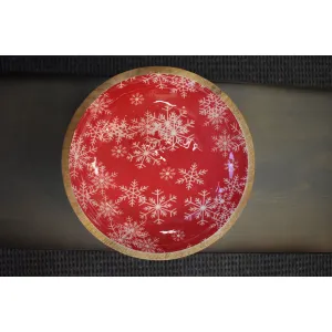Snowflake Wooden Bowl 11in 2