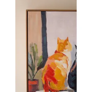 Framed Two Cats Painting 2