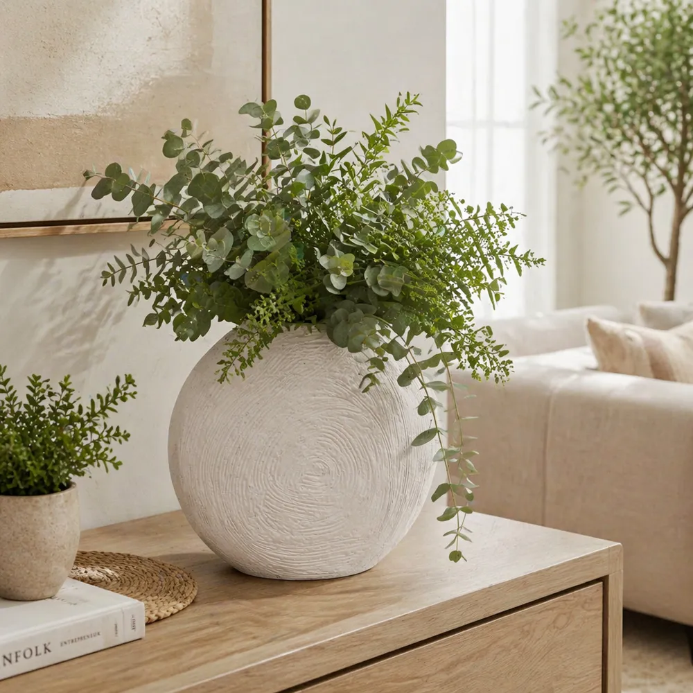 ERWINHOLM WHITE VASE 14 (IN)
