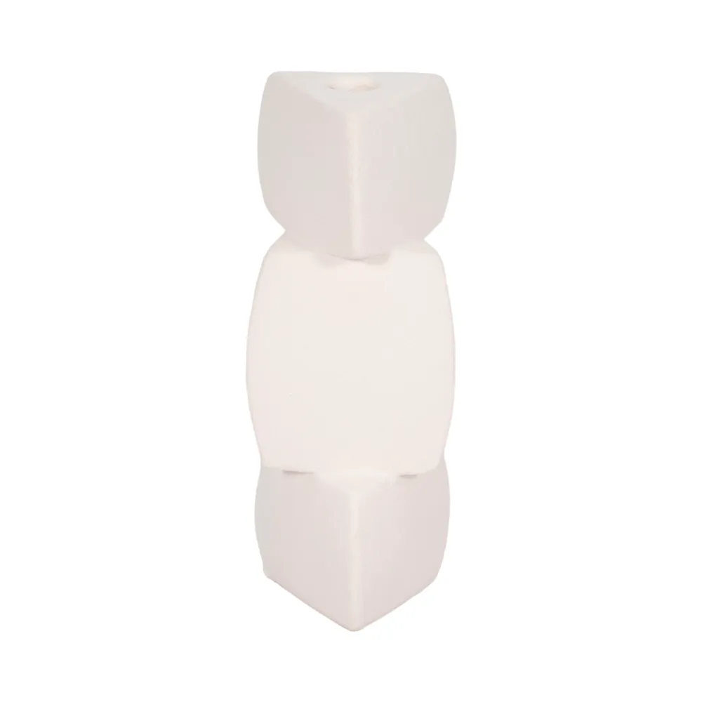 ENNISVALE WHITE CANDLE HOLDER 9 (IN)