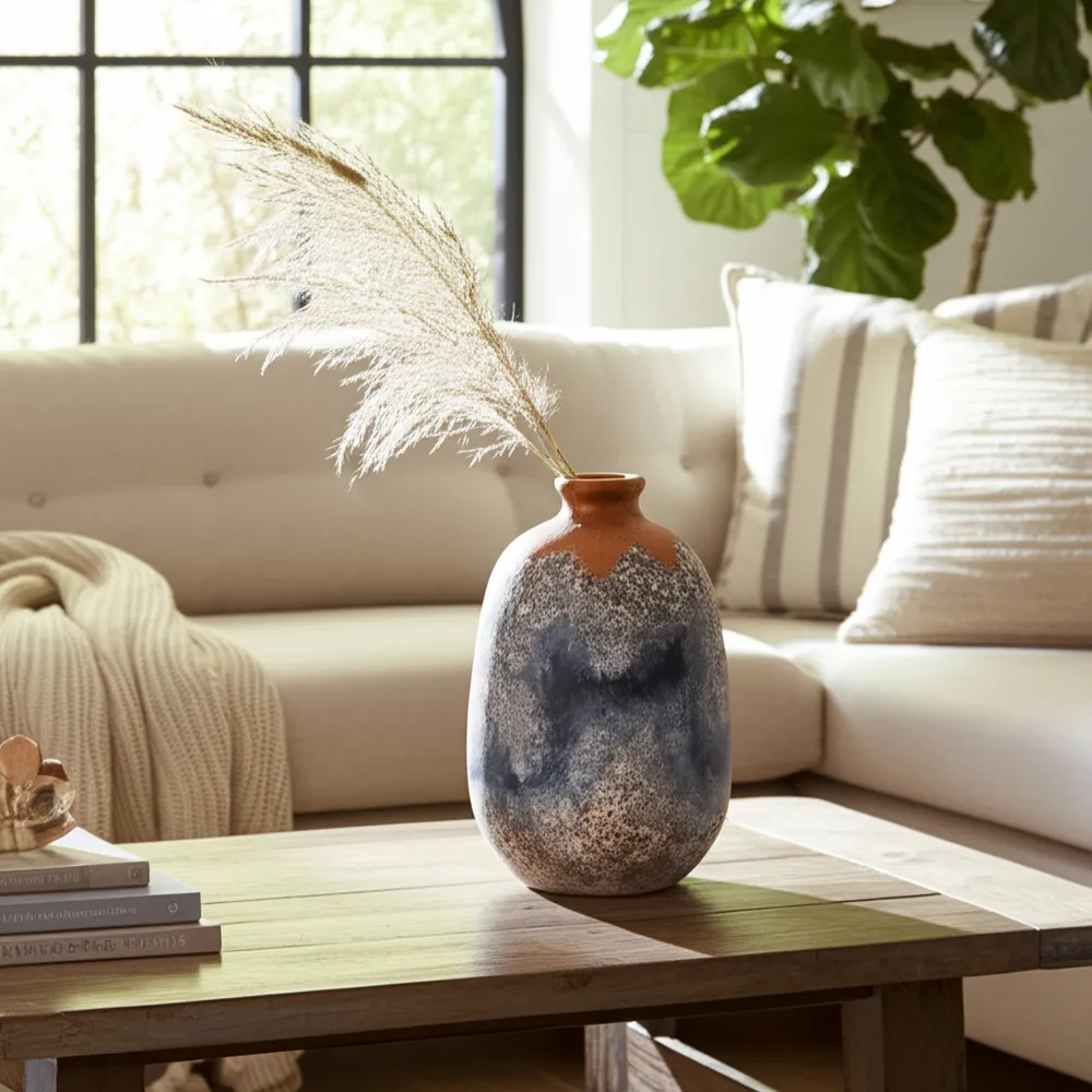 HOLLYROSE BLUE VASE 17 (IN)