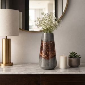 EVERTONVALE BLACK GLASS VASE 17 (IN) 11