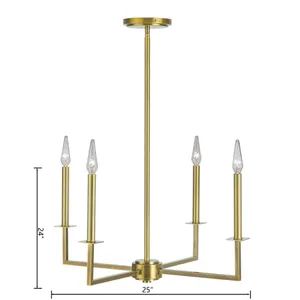 Ray 25.25'' Wide 4-Light Chandelier - Aged Brass 2