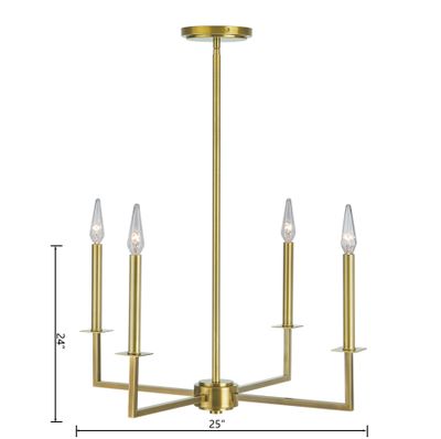 Ray 25.25″ Wide 4-Light Chandelier - Aged Brass