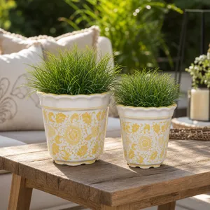 ENOCHFIELD SET OF 2 YELLOW PLANTER 7 (IN) 11