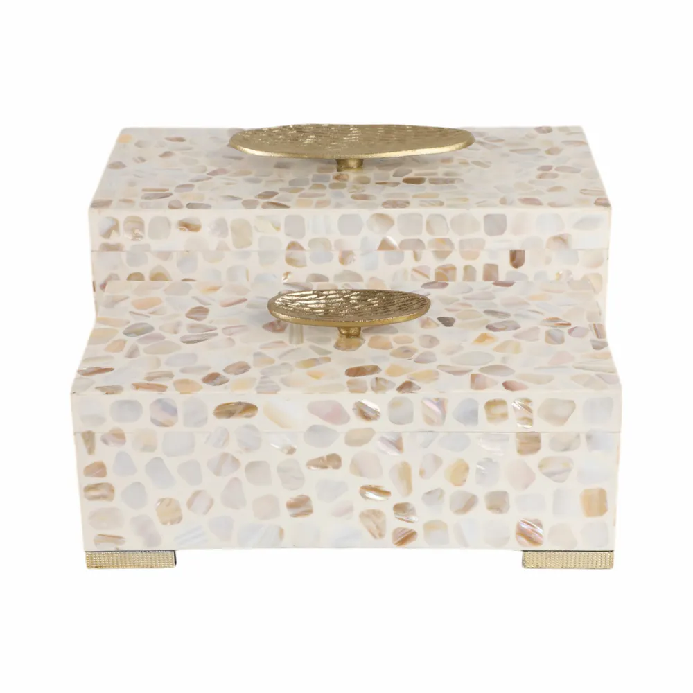JASPERGATE SET OF 2 WHITE BOXES 6 (IN)