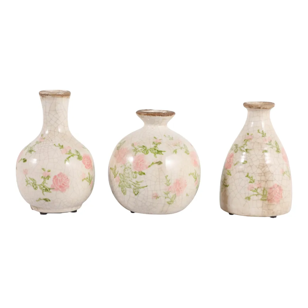 DAMIENLEY SET OF 3 PINK VASES 6 (IN)